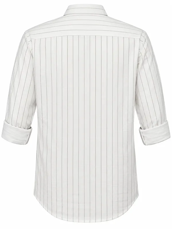White_Striped_Casual_Fit_Shirt_For_Men