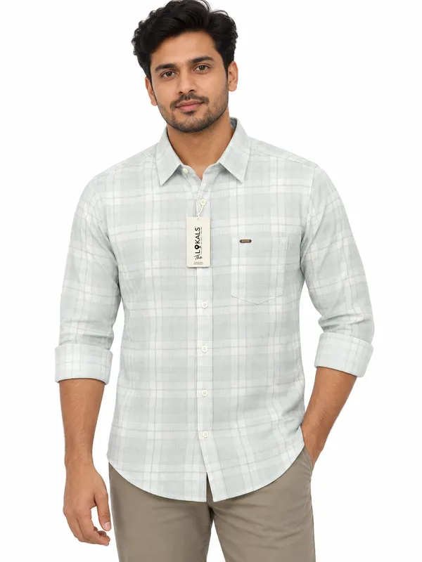 Light_Grey_Check_Casual_Shirt_For_Men