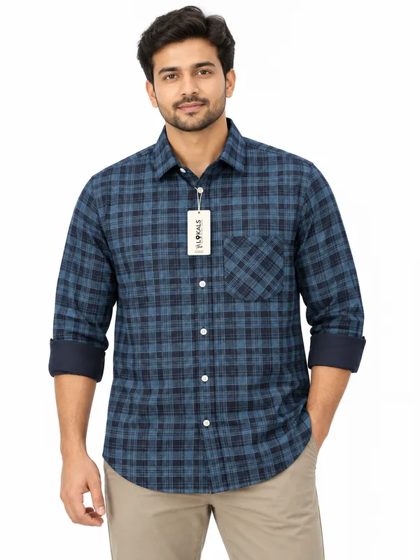 Blue_Plaid_Casual_Shirt_For_Men