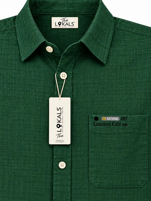 Green_Textured_Regular_Fit_Casual_Shirt_For_Men