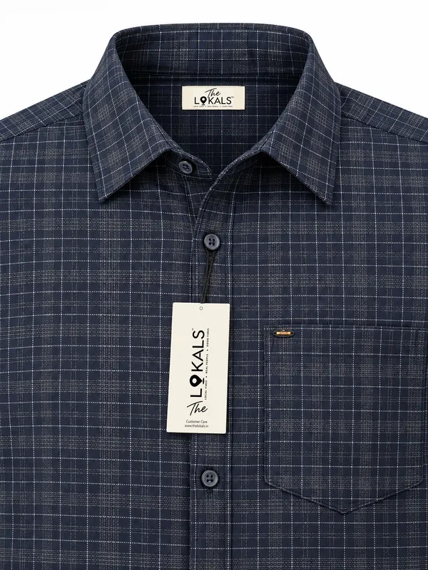 Navy_Checkered_Casual_Shirt_For_Men