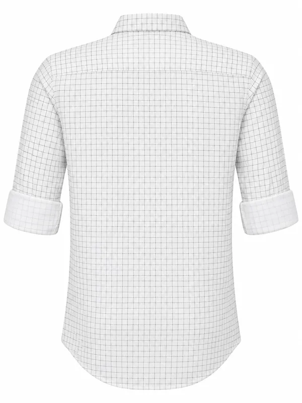 White_Checked_Full_Sleeve_Shirt_For_Men
