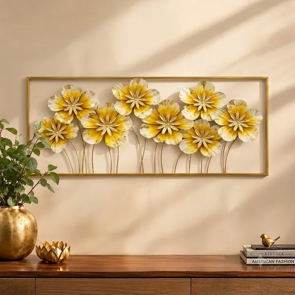 Metal_Floral_Wall_Art_With_Frame