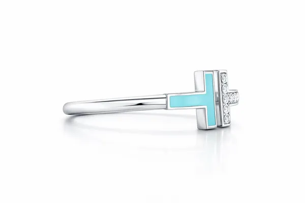 Silver_Sterling_Silver_Turquoise_Enamel_Cz_Adjustable_Band_Ring_For_Women