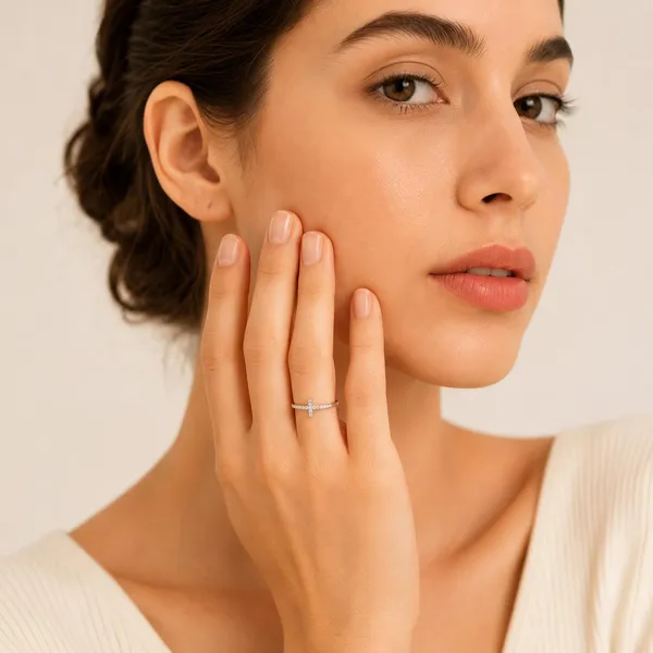 Silver_Sterling_Silver_Rhodium_Plated_Moissanite_Cross_Ring_For_Women