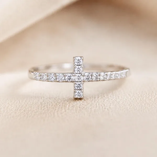 Silver_Sterling_Silver_Rhodium_Plated_Moissanite_Cross_Ring_For_Women