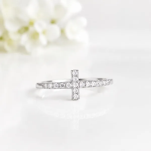 Silver_Sterling_Silver_Rhodium_Plated_Moissanite_Cross_Ring_For_Women