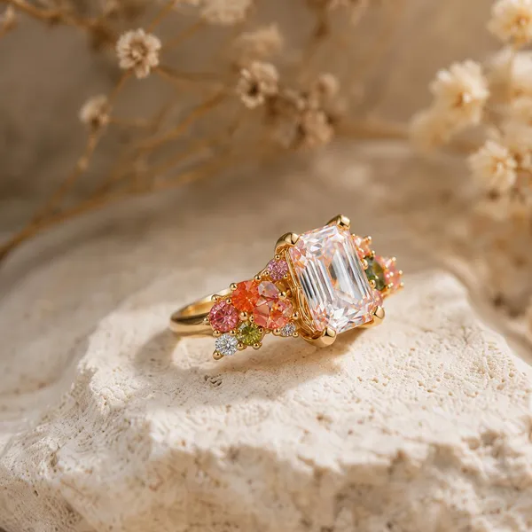 Gold_Sterling_Silver_Emerald_Cut_Cz_Statement_Ring_For_Women