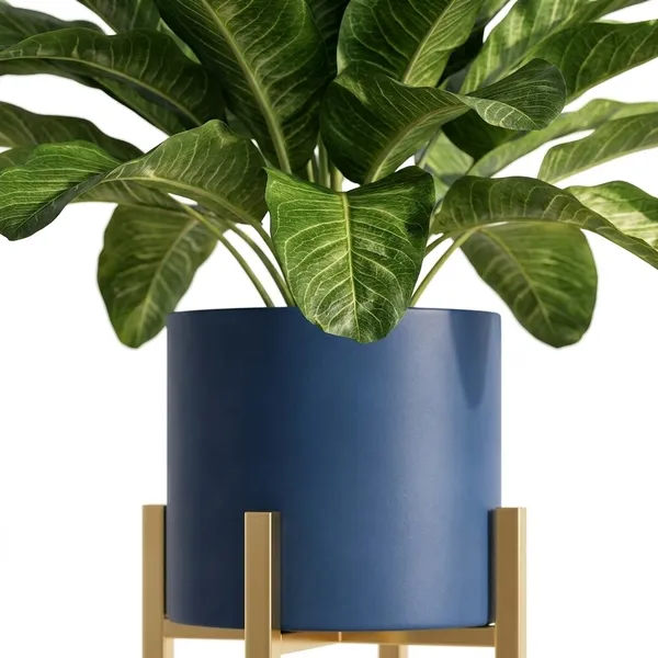 Modern_Blue_Planter_With_Stand