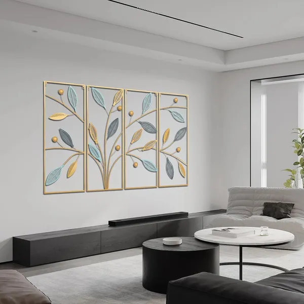 Metal_Botanical_Leaf_Design_Four_Panel_Wall_Art