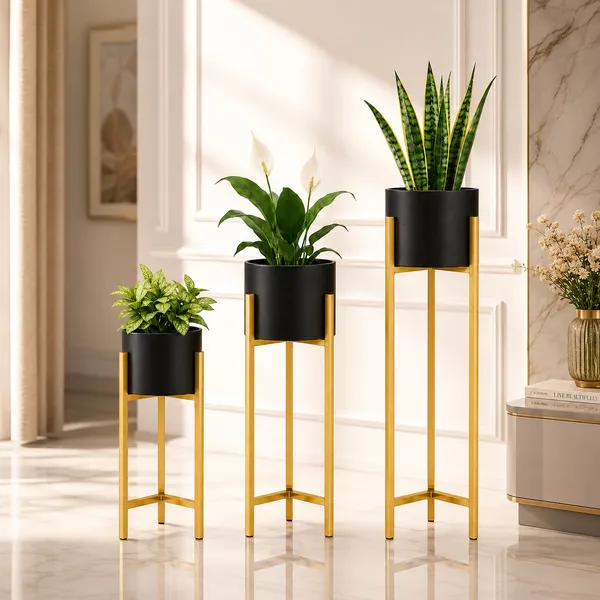 Metal_Modern_Solid_Color_Planter_Stand_Set