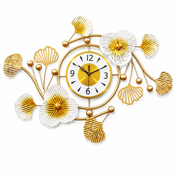 Metal_Modern_Floral_Wall_Clock