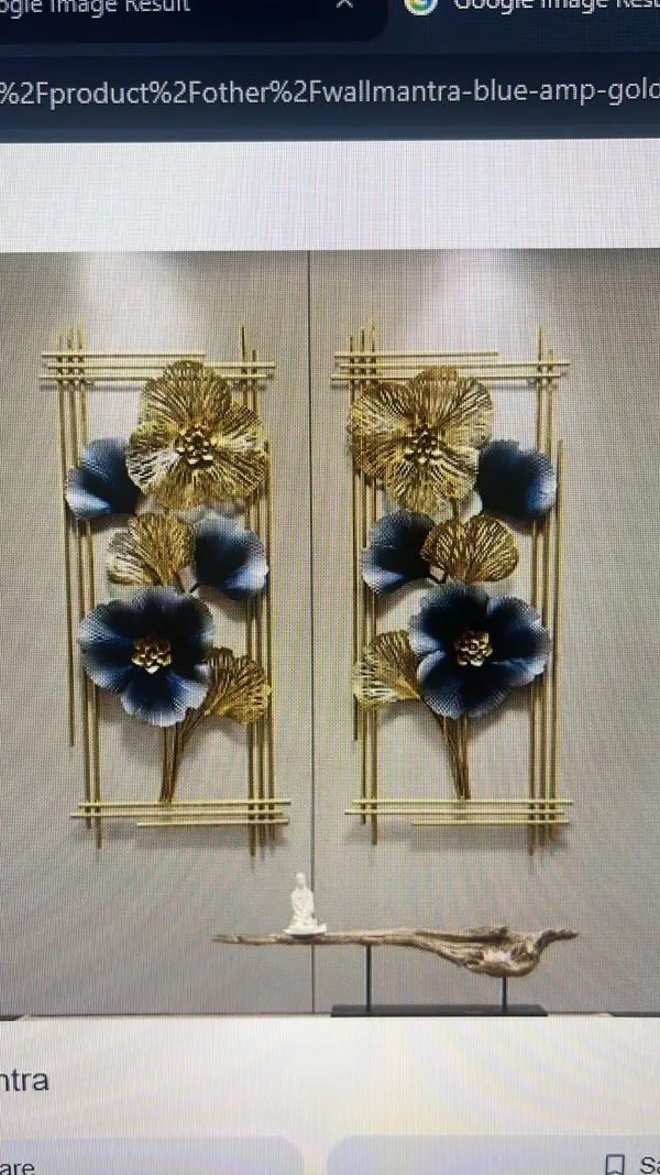 Metal_Contemporary_Blue_Gold_Floral_Wall_Decor_Set