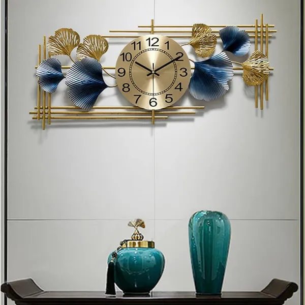 Metallic_Modern_Floral_Wall_Clock
