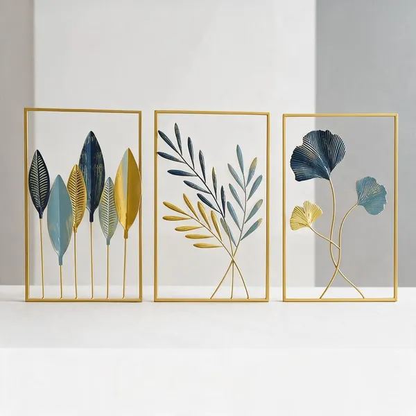 Multicolor_Metal_Wall_Art_Frame_Set_For_Living_Room,_Bedroom