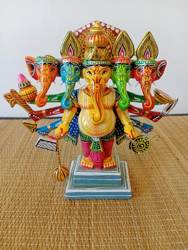 Multicolour_Painted_Panchmukhi_Ganesha_Idol
