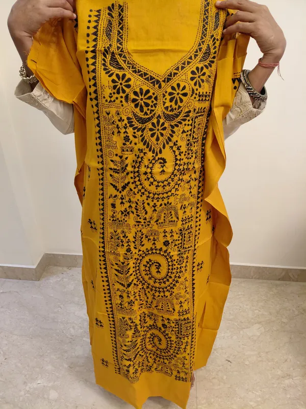 Mustard_Printed_Straight_Kurta_For_Women