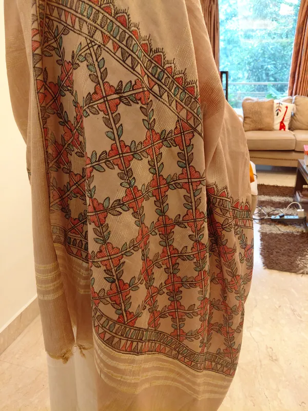 Beige_Printed_Dupatta_For_Women