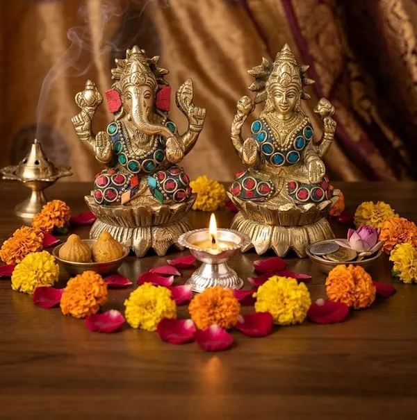 Metal_Traditional_Ganesha_Lakshmi_Idol_Set