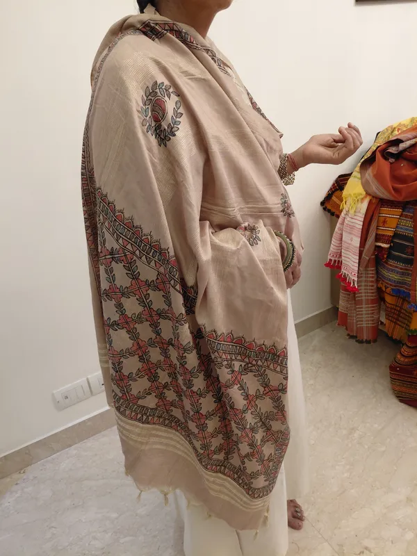 Beige_Printed_Dupatta_For_Women
