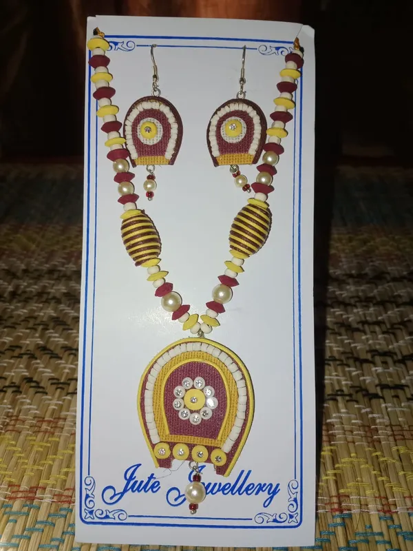 Multicolor_Jute_Necklace_And_Earrings_Set_for_Women