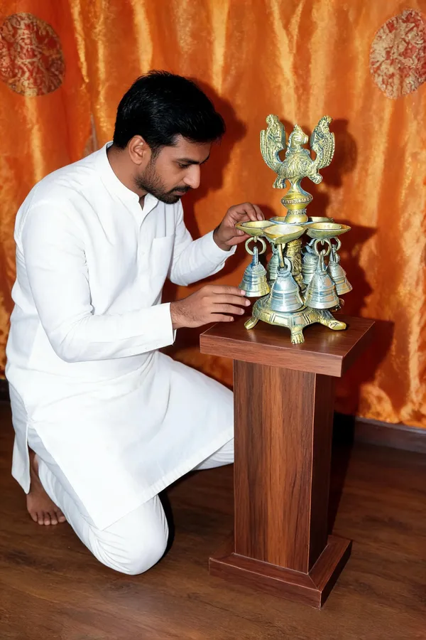 Brass_Traditional_Diya_Stand_With_Hanging_Bells