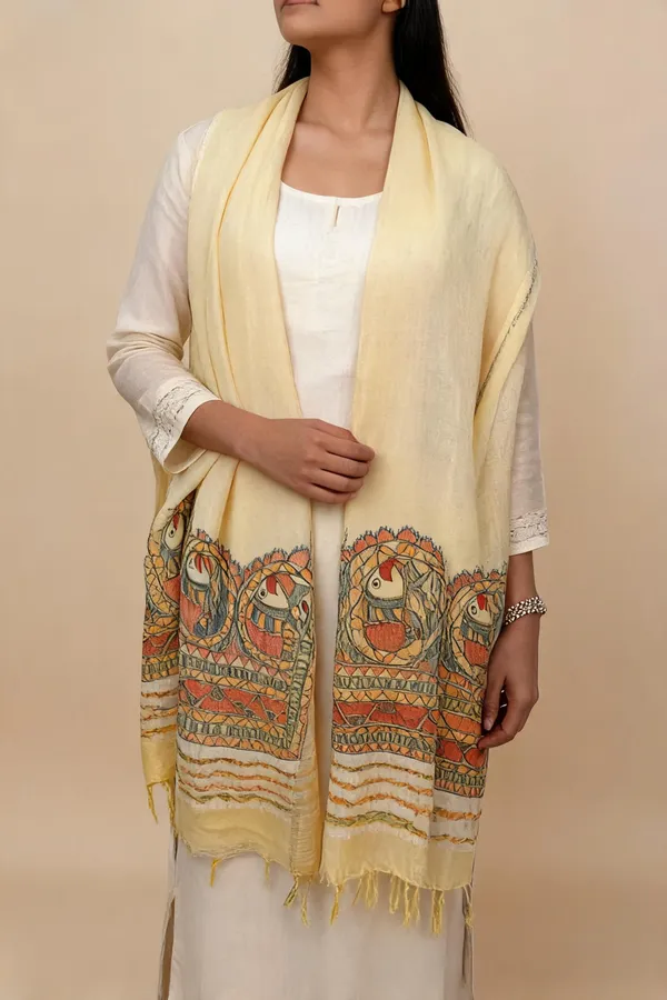 Beige_Cotton_Folk_Print_Saree_For_Women