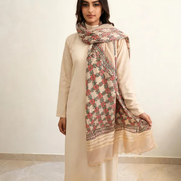 Beige_Printed_Dupatta_For_Women