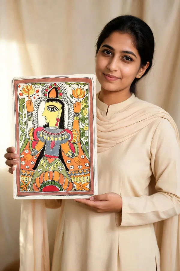 Paper_Madhubani_Folk_Art_Goddess_Painting