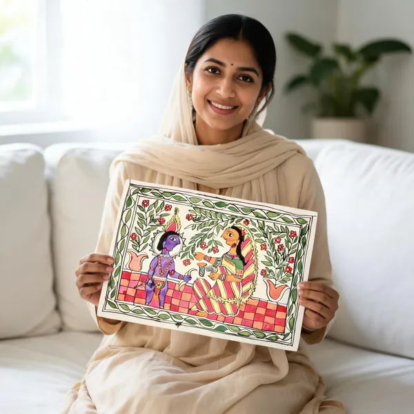 Madhubani_Folk_Art_Floral_Figure_Painting