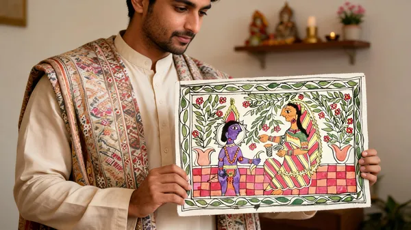 Madhubani_Folk_Art_Floral_Figure_Painting