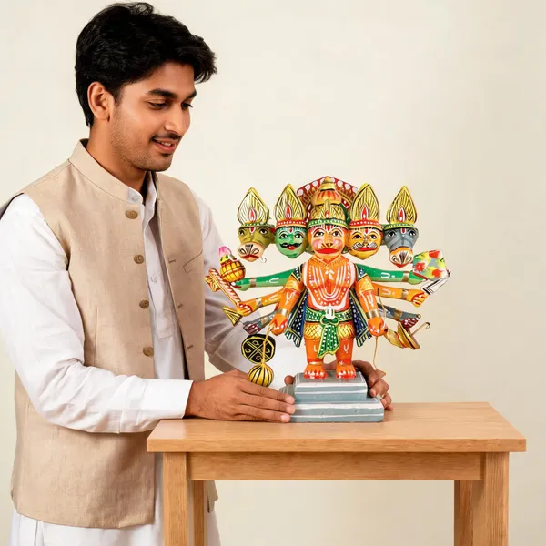 Wood_Handpainted_Traditional_Panchmukhi_Hanuman_Idol
