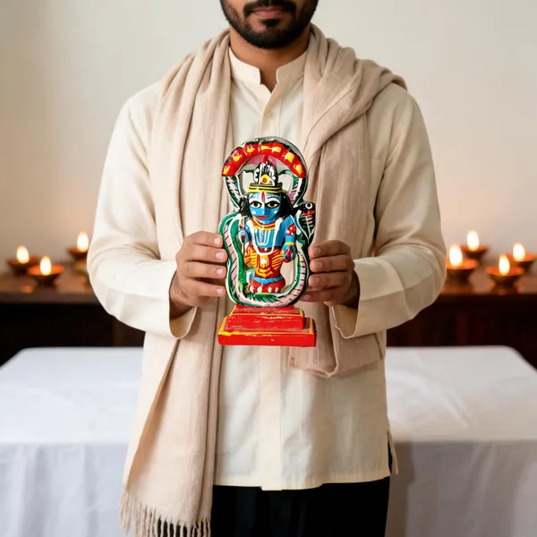Wood_Handpainted_Traditional_Krishna_On_Sheshnag_Idol