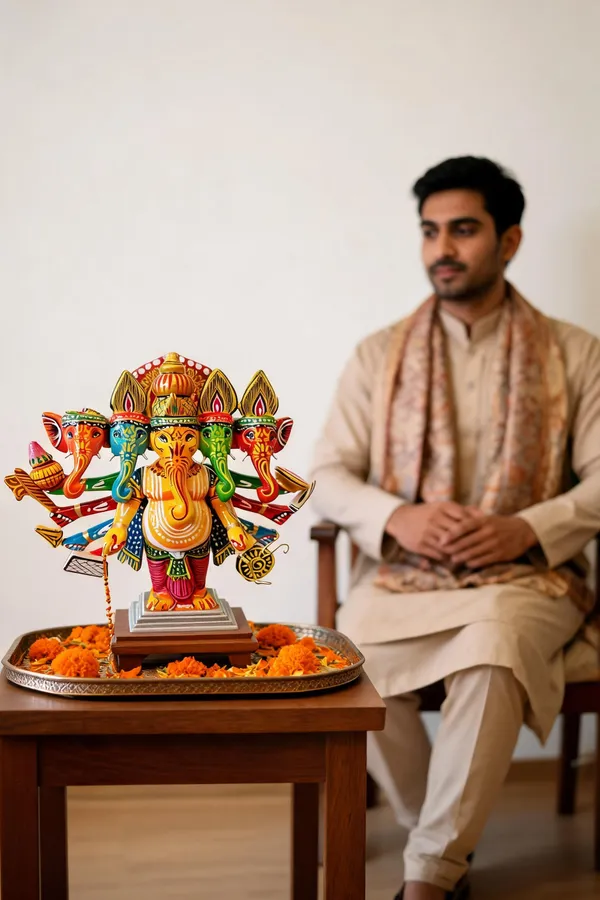 Wood_Handpainted_Traditional_Panchmukhi_Ganesha_Idol