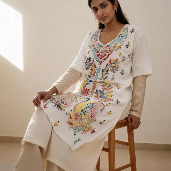 White_Cotton_Straight_Kantha_Embroidered_Kurta_Fabric_For_Women
