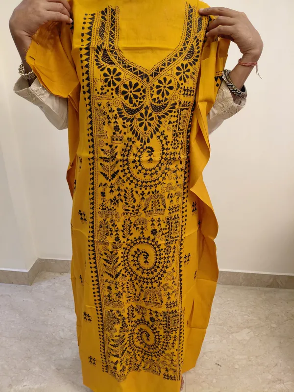 Mustard_Printed_Straight_Kurta_For_Women
