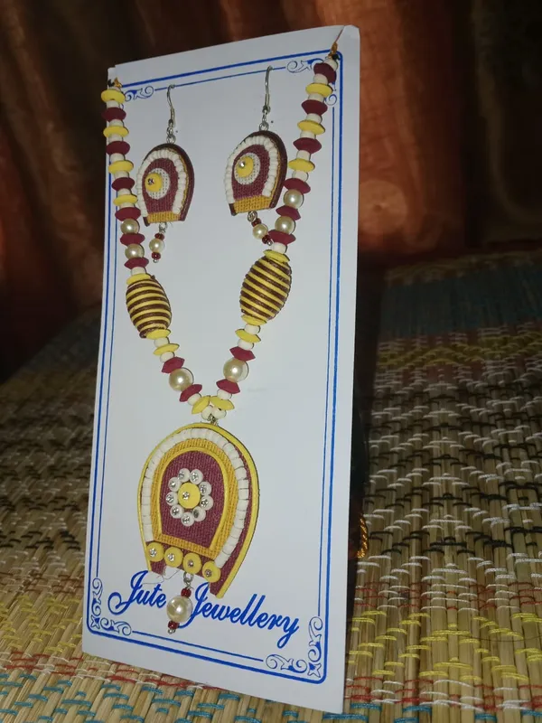 Multicolor_Jute_Necklace_And_Earrings_Set_for_Women