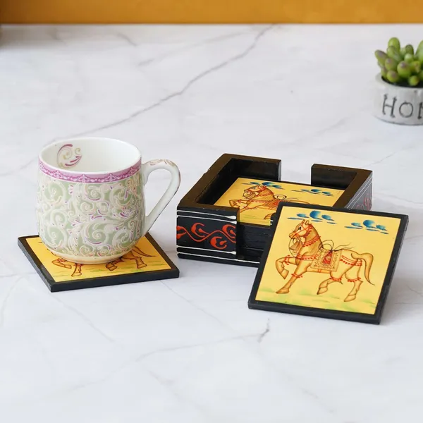 Wooden_Horse_Hand_Painted_Tea_Coaster
