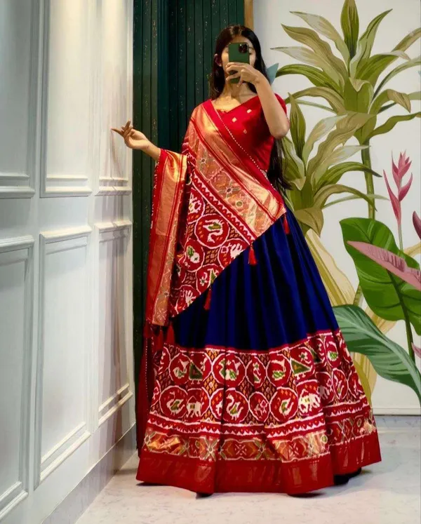 Women_S_Stitched_Tussar_Silk_Patola_Print_Lehenga_Choli_Dupatta_Set