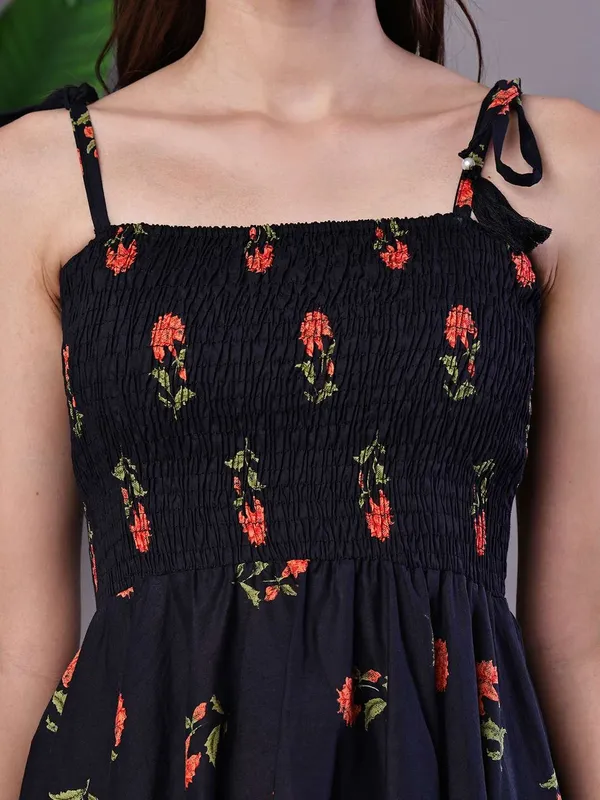 Women_S_Black_Floral_Printed_Cotton_Handkerchief_Hem_Dress_Midi_Dresses