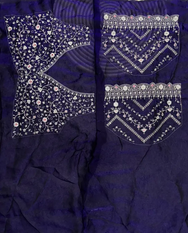 Royal_Blue_Embroidered_Blouse_Piece_With_Intricate_Mirror_Sequin_Floral_Threadwork_Ready_To_Stitch_Fabric_For_Sarees_Festive_Ethnic_Wear