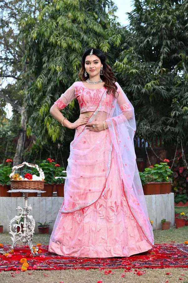 Women_S_Tussar_Silk_Patola_Printed_Lehenga_Set_With_Dupatta_Stitched_With_Can_Can_Flair