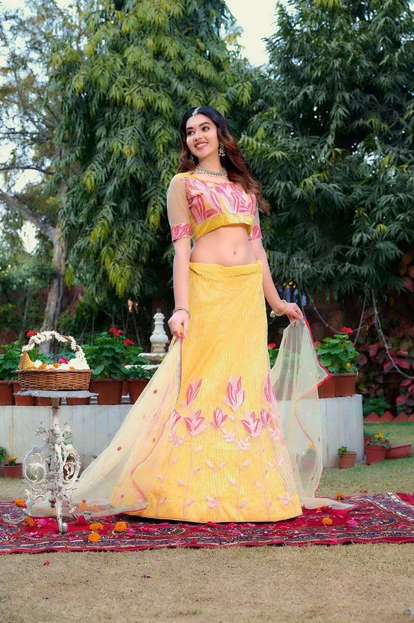 Women_S_Tussar_Silk_Patola_Printed_Lehenga_Set_With_Dupatta_Stitched_With_Can_Can_Flair