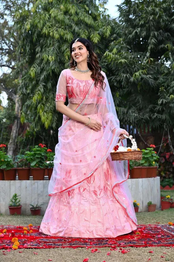 Women_S_Tussar_Silk_Patola_Printed_Lehenga_Set_With_Dupatta_Stitched_With_Can_Can_Flair