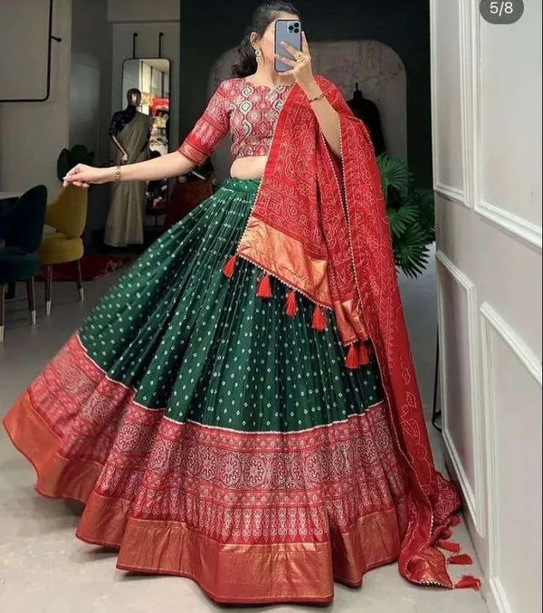 Women_S_Traditional_Bandhani_Ghagra_Choli_With_Dupatta_Navratri_Festive_Wear