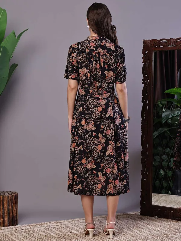 Women_S_Chic_Black_Rust_Floral_Print_Button_Front_Midi_Dress