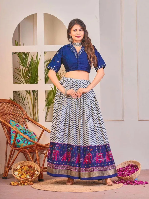 Women_S_Tussar_Silk_Patola_Print_Lehenga_Choli_Set_With_Foil_Work