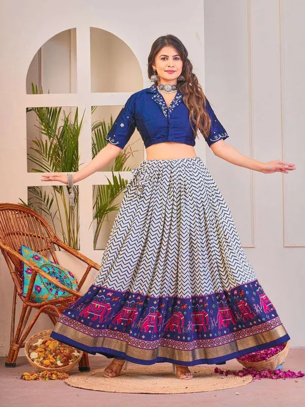 Women_S_Tussar_Silk_Patola_Print_Lehenga_Choli_Set_With_Foil_Work