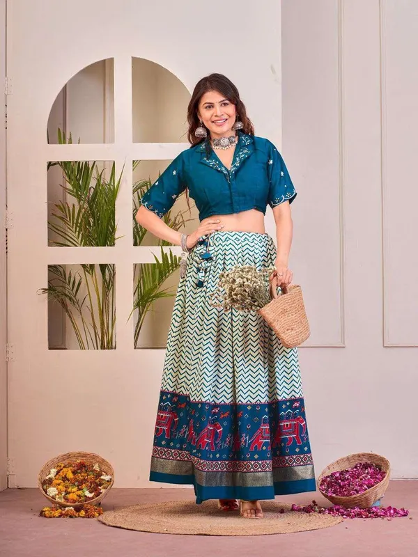 Women_S_Tussar_Silk_Patola_Print_Lehenga_Choli_Set_With_Foil_Work