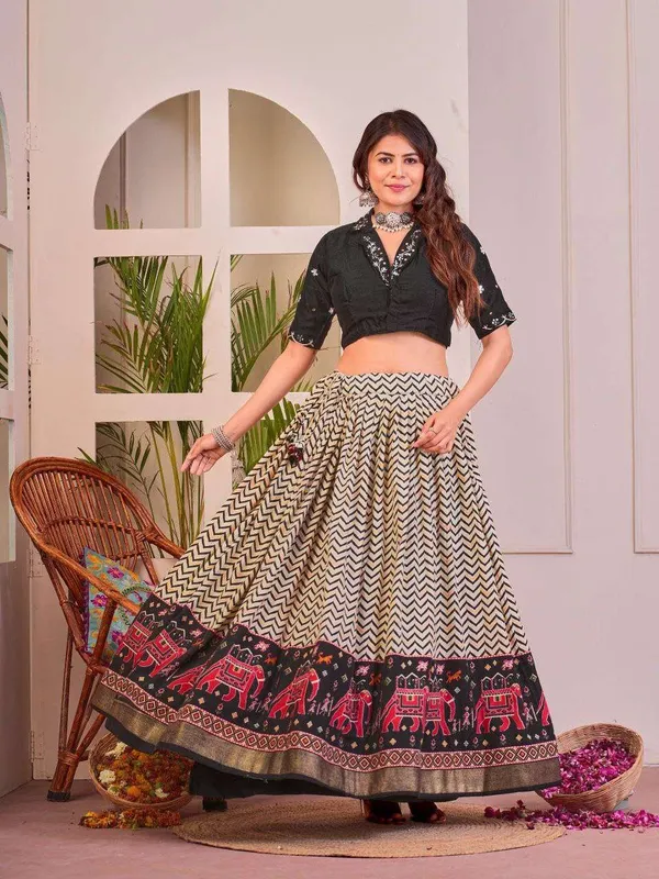 Women_S_Tussar_Silk_Patola_Print_Lehenga_Choli_Set_With_Foil_Work